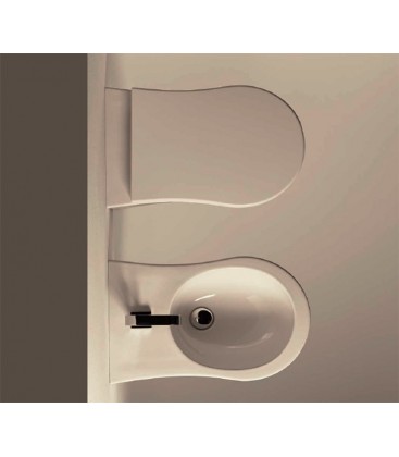 Nic sanitario wc mas bide suspendido porcelana blanca modelo Pixel