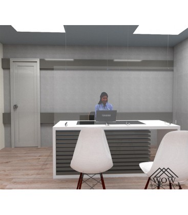 Glassolutions mampara vidrio anticontagio con...