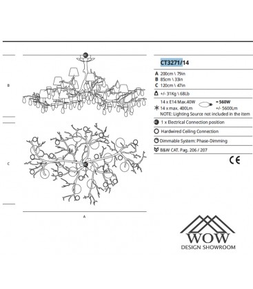 Iluminación en bronce y cristal serie...