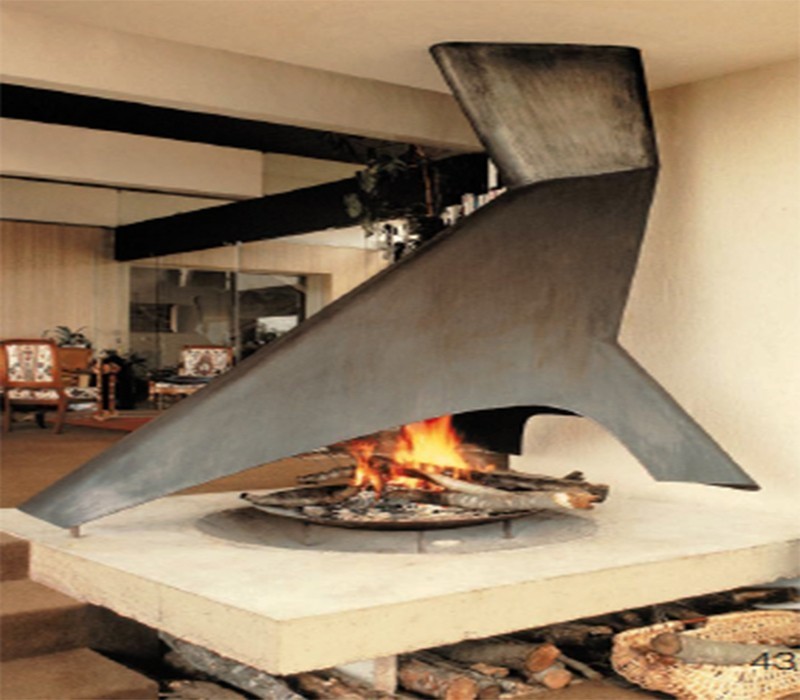 Focus chimeneas de diseño para leña en acero modelo promethee