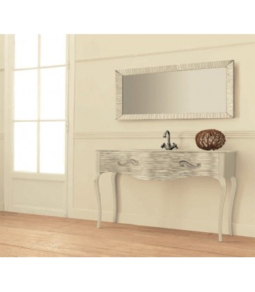 Fiora conjunto mobiliario de baño en resina  modelo vivaldi ondas blanco