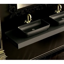 Fiora consola recta resina modelo fontana negro y lavabo...
